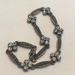 Marcasite/Rhinestone 925 Stamped Bracelet